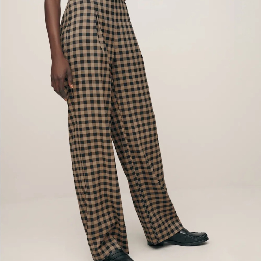 Reformation Cleo Two Piece Set in Brown Plaid - Picture 4 of 8